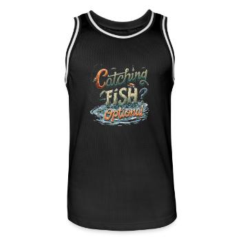 Catching Fish? Optional! Fischer fischen Shirt - Männer Basketball-Trikot - Schwarz/Weiß - Vorne - AI Model Male 185 dark (185cm)