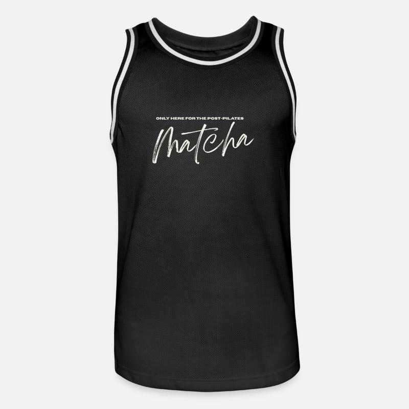 Post Pilates Matcha - Männer Basketball-Trikot - Schwarz/Weiß
