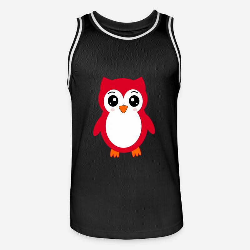 Eule rot - Männer Basketball-Trikot - Schwarz/Weiß