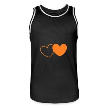 Valentine's Day Heart Orange - Men's Basketball Jersey - black/white - Front - AI Model Male 185 dark (185cm)