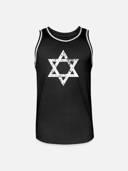 Davidstern - Jüdisches Design - Männer Basketball-Trikot - Schwarz/Weiß