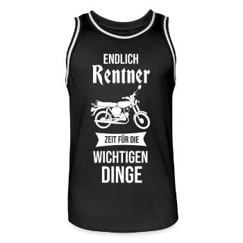 cyclomoteur retraité retraite gdr retraite ossi cult - Maillot de basket Homme - noir/blanc - Devant - AI Model Male 185 dark (185cm)