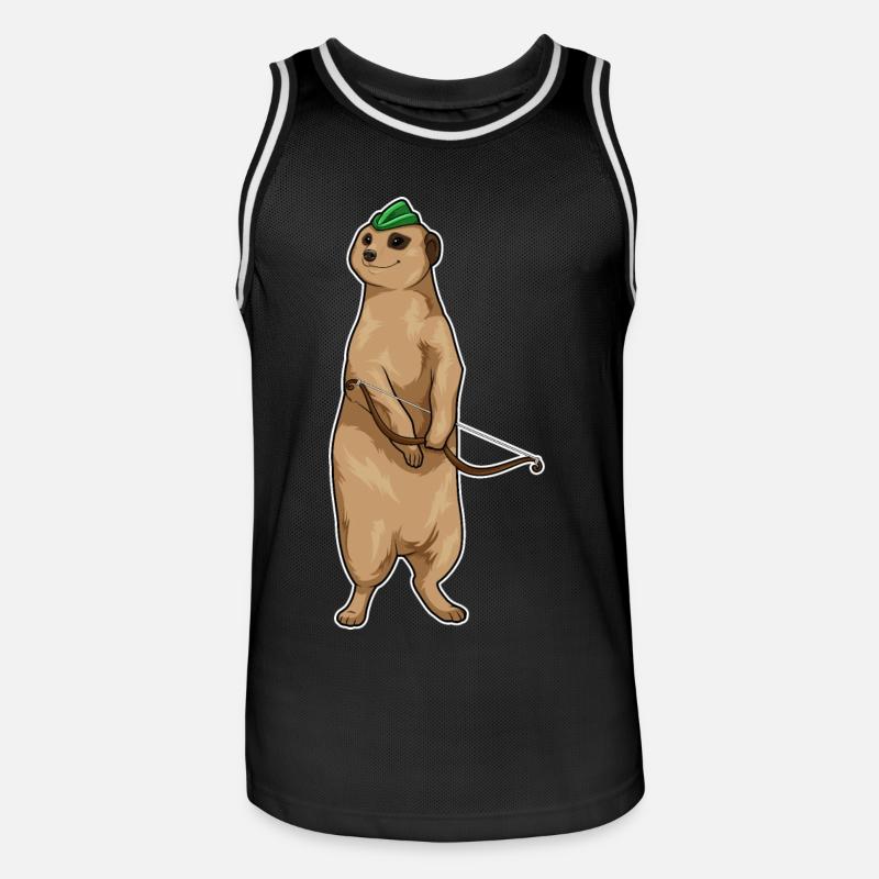 Erdmännchen Bogenschütze Bogen - Männer Basketball-Trikot - Schwarz/Weiß