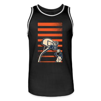 Basketball Basketballer - Männer Basketball-Trikot - Schwarz/Weiß - Vorne - AI Model Male 185 dark (185cm)