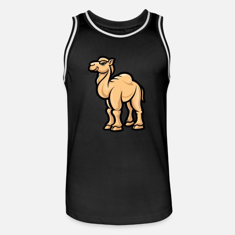 Kamel Comic - Männer Basketball-Trikot - Schwarz/Weiß