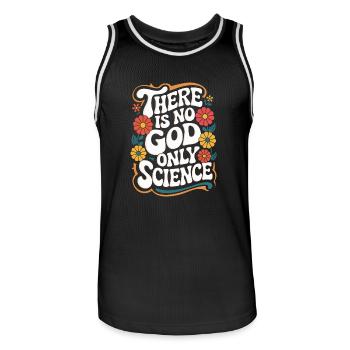 Atheism, Atheist, Anti-Religion, Agnostic - Men's Basketball Jersey - black/white - Front - AI Model Male 185 dark (185cm)