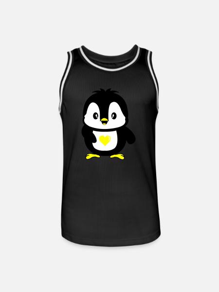 Pingouin mignon - Maillot de basket Homme - noir/blanc