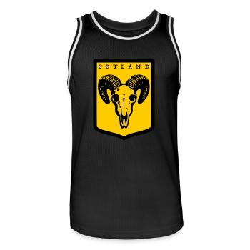 Gotland - Men's Basketball Jersey - black/white - Front - AI Model Male 185 dark (185cm)
