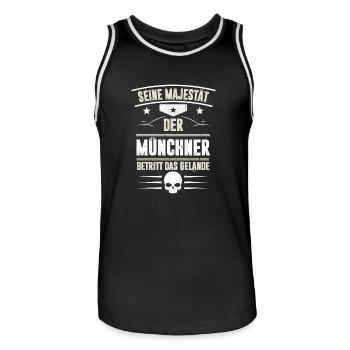 MÜNCHEN - Männer Basketball-Trikot - Schwarz/Weiß - Vorne - AI Model Male 185 dark (185cm)