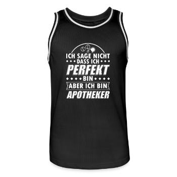 Lustiges Apotheker Apotheken Shirt Nicht Perfekt - Männer Basketball-Trikot - Schwarz/Weiß - Vorne - AI Model Male 185 dark (185cm)