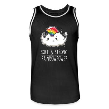 Rainbow cloud creative gift funny power - Men's Basketball Jersey - black/white - Front - AI Model Male 185 dark (185cm)