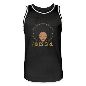 Zodiac sign Aries - Men's Basketball Jersey - black/white - Front - AI Model Male 185 dark (185cm)