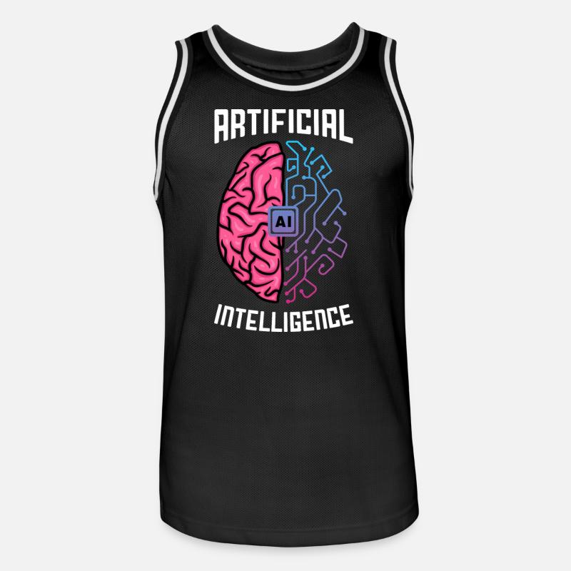 Artificial Intelligence Brain Tech Design - Men's Basketball Jersey - black/white