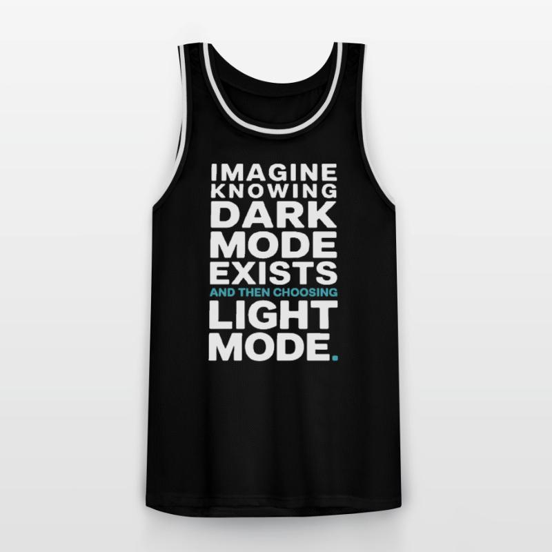 Le mode sombre existe Programmeur IT Nerd Coder Office Maillot de basket Homme