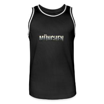 City Skyline München - Männer Basketball-Trikot - Schwarz/Weiß - Vorne - AI Model Male 185 dark (185cm)