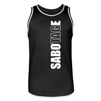 jour de sabotage - Maillot de basket Homme - noir/blanc - Devant - AI Model Male 185 dark (185cm)