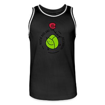 Rock and Roll - Männer Basketball-Trikot - Schwarz/Weiß - Vorne - AI Model Male 185 dark (185cm)