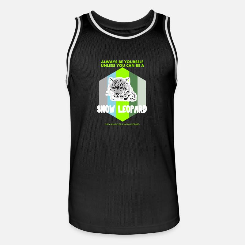 Sei ein Schnee Leopard Geschenk - Männer Basketball-Trikot - Schwarz/Weiß
