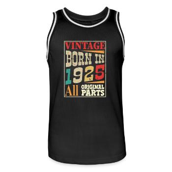 Vintage born in 1925 - Original parts - Maillot de basket Homme - noir/blanc - Devant - AI Model Male 185 dark (185cm)