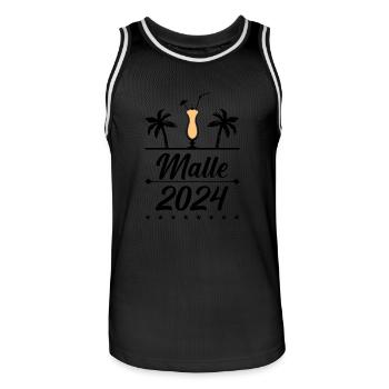MALLE 2024 - Men's Basketball Jersey - black/white - Front - AI Model Male 185 dark (185cm)