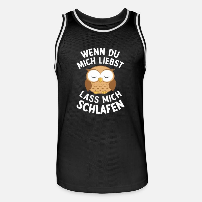 Nachteule Eule Eulen Vogel - Männer Basketball-Trikot - Schwarz/Weiß