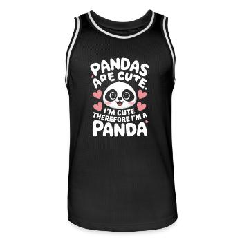 Pandabär Panda Tier Pandas - Männer Basketball-Trikot - Schwarz/Weiß - Vorne - AI Model Male 185 dark (185cm)
