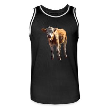 cow cow calf calf beef - Men's Basketball Jersey - black/white - Front - AI Model Male 185 dark (185cm)