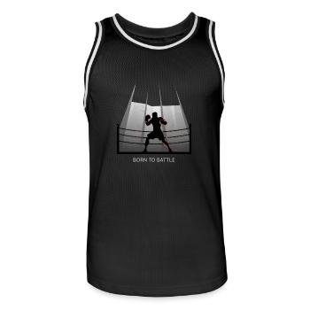 Born to Battle Boxing Boxer im Ring - Männer Basketball-Trikot - Schwarz/Weiß - Vorne - AI Model Male 185 dark (185cm)