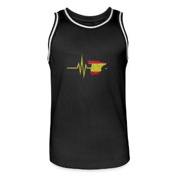 Mein Herz schlägt für Spanien - Landkarte spanisch - Männer Basketball-Trikot - Schwarz/Weiß - Vorne - AI Model Male 185 dark (185cm)