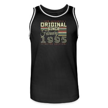 Génial Depuis Février 1995 - Maillot de basket Homme - noir/blanc - Devant - AI Model Male 185 dark (185cm)