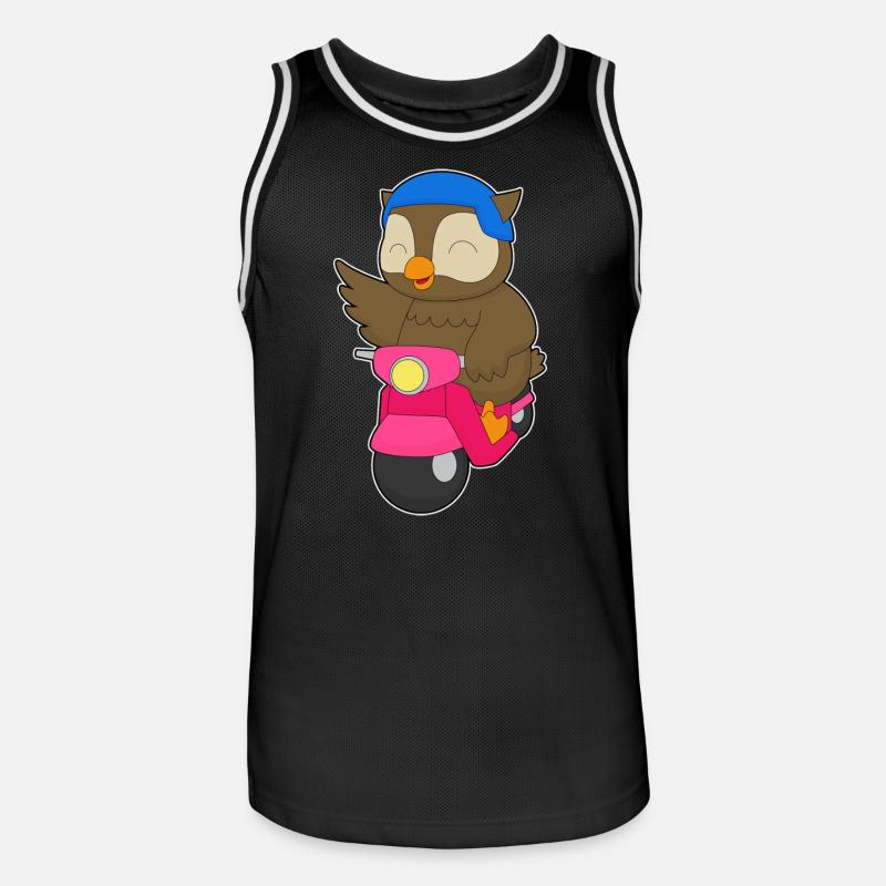 Eule Motorroller - Männer Basketball-Trikot - Schwarz/Weiß