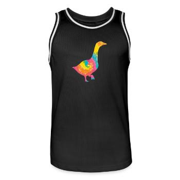 Goose - Men's Basketball Jersey - black/white - Front - AI Model Male 185 dark (185cm)