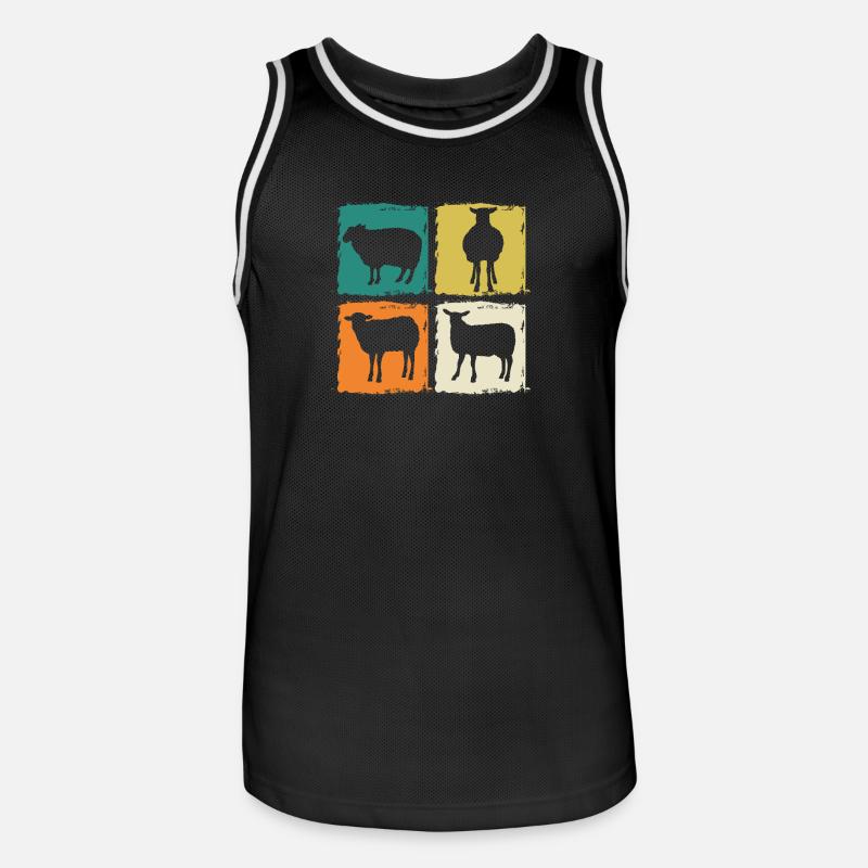 Schäfer Schaf - Männer Basketball-Trikot - Schwarz/Weiß