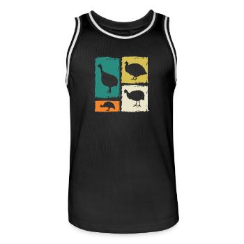 Hühner Hahn Perlhuhn - Männer Basketball-Trikot - Schwarz/Weiß - Vorne - AI Model Male 185 dark (185cm)