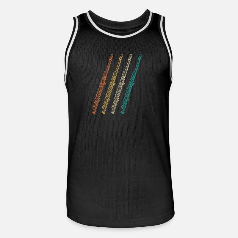 Flûtiste Evolution Flûte - Maillot de basket Homme - noir/blanc