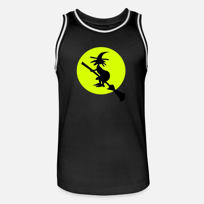 witch and full moon - Men's Basketball Jersey - black/white
