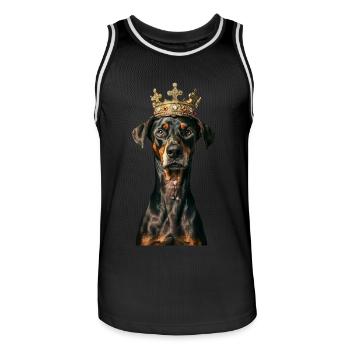 Dobermann - Männer Basketball-Trikot - Schwarz/Weiß - Vorne - AI Model Male 185 dark (185cm)