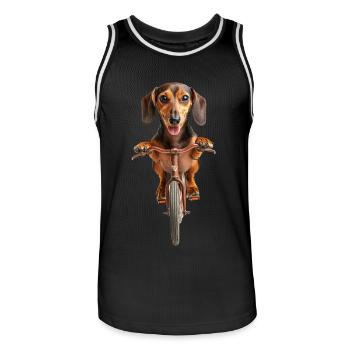 Dackel - Männer Basketball-Trikot - Schwarz/Weiß - Vorne - AI Model Male 185 dark (185cm)
