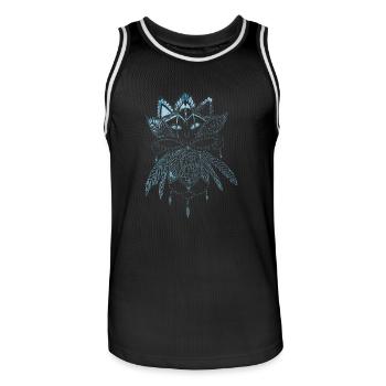 Mystic Cat - Männer Basketball-Trikot - Schwarz/Weiß - Vorne - AI Model Male 185 dark (185cm)
