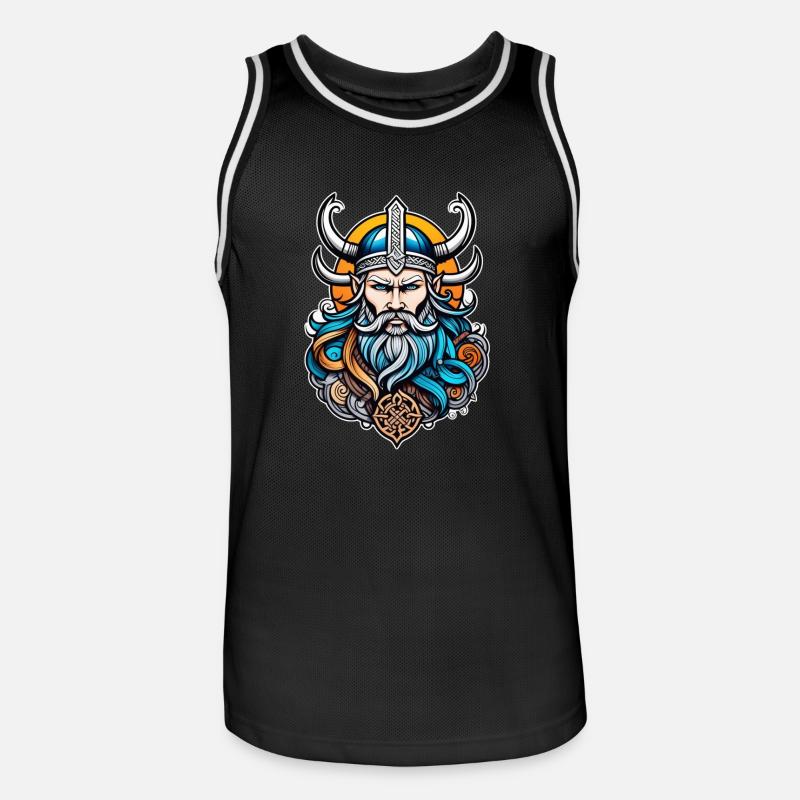 Wikinger Odin Thor Walhalla - Männer Basketball-Trikot - Schwarz/Weiß