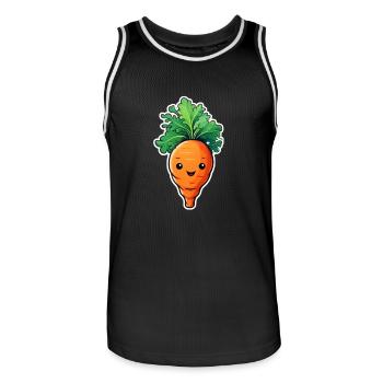 Möhre Karotte Kawai - Männer Basketball-Trikot - Schwarz/Weiß - Vorne - AI Model Male 185 dark (185cm)