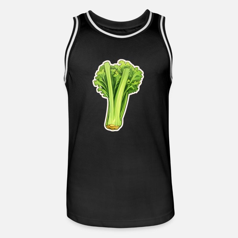 Staudensellerie oder Stangensellerie - Männer Basketball-Trikot - Schwarz/Weiß