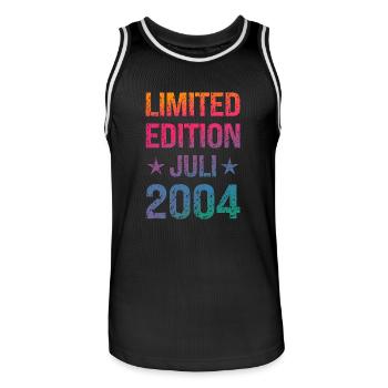 Limited Edition 20th Birthday Party Vintage 2004 - Men's Basketball Jersey - black/white - Front - AI Model Male 185 dark (185cm)
