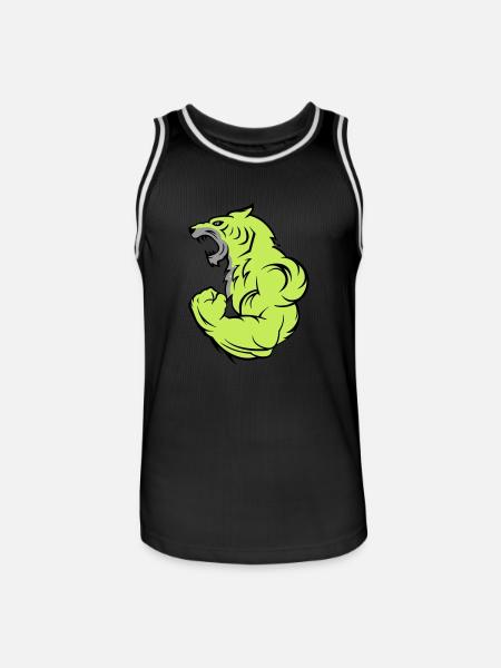 strong tiger 02 - Männer Basketball-Trikot - Schwarz/Weiß