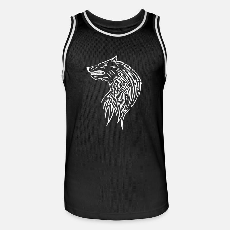 lupo - Maglia da basket per uomo - nero/bianco
