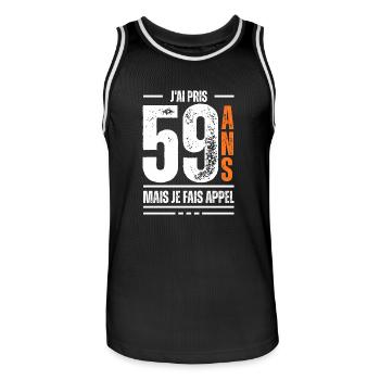 59 ans / t-shirt 59 ans / idée cadeau 59 ans - Maillot de basket Homme - noir/blanc - Devant - AI Model Male 185 dark (185cm)