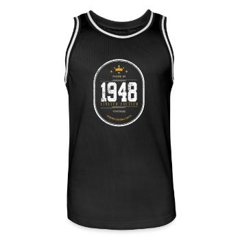 Fabriqué en 1948 Édition Limitée Vintage - Maillot de basket Homme - noir/blanc - Devant - AI Model Male 185 dark (185cm)