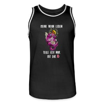 Katzenleben - Männer Basketball-Trikot - Schwarz/Weiß - Vorne - AI Model Male 185 dark (185cm)