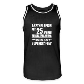ARZTHELFERIN 25 JAHRE BERUFSERFAHRUNG - Männer Basketball-Trikot - Schwarz/Weiß - Vorne - AI Model Male 185 dark (185cm)