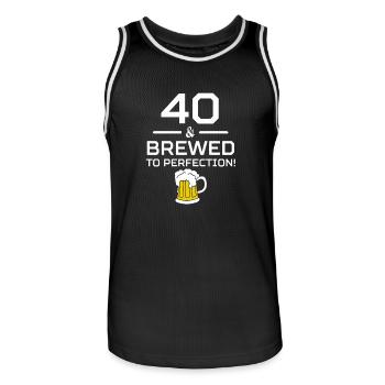 40. Geburtstag 40 perfekt gebraut - Männer Basketball-Trikot - Schwarz/Weiß - Vorne - AI Model Male 185 dark (185cm)